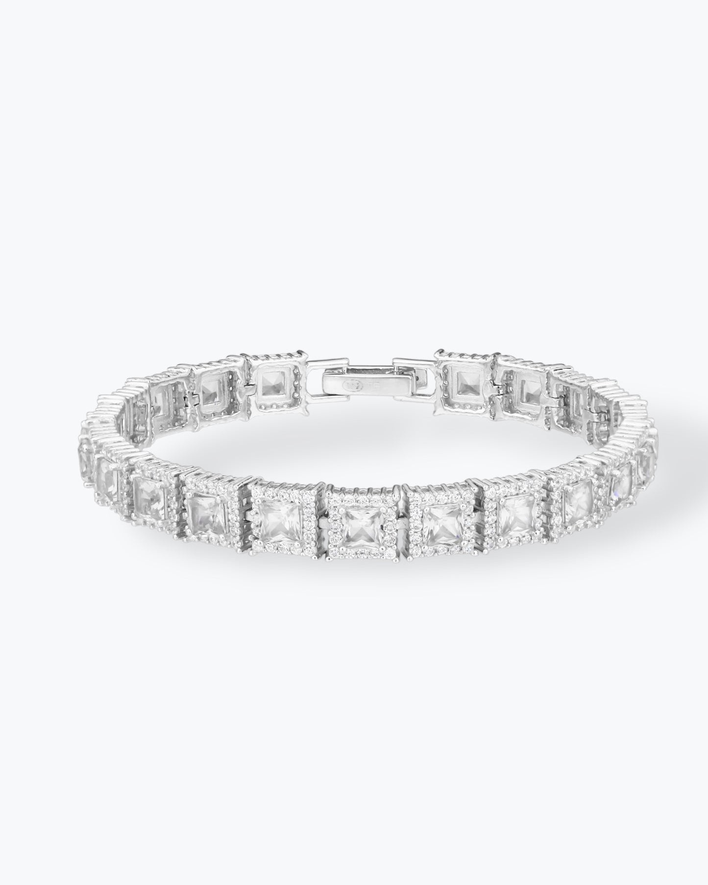 BRACCIALE TAGLIO QUADRATO CON ZIRCONI BIANCHI