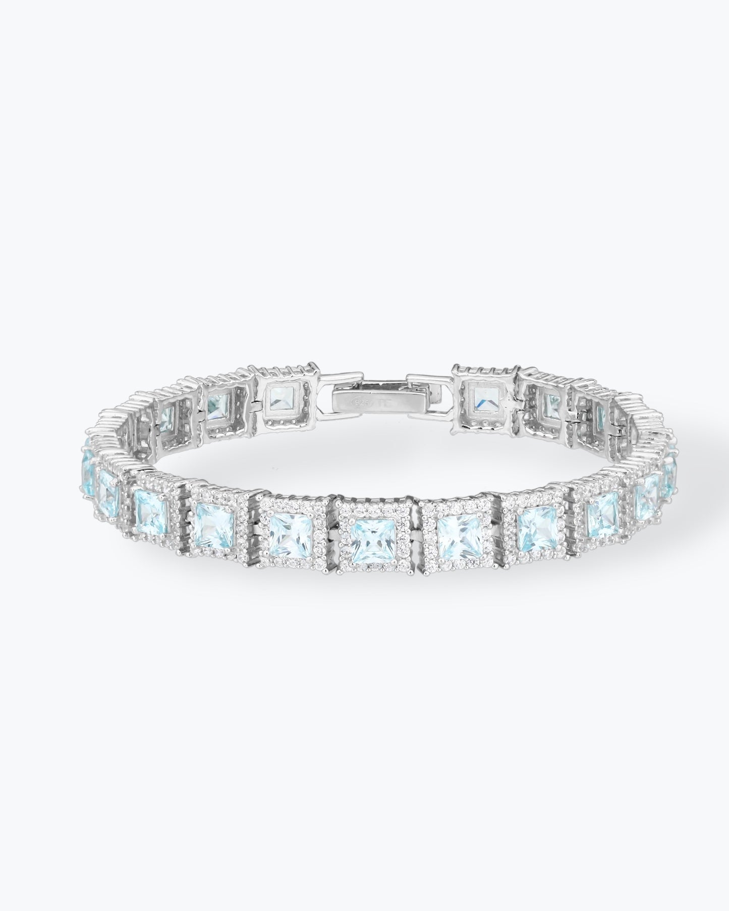 BRACCIALE TAGLIO QUADRATO CON ACQUAMARINA SINTETICA