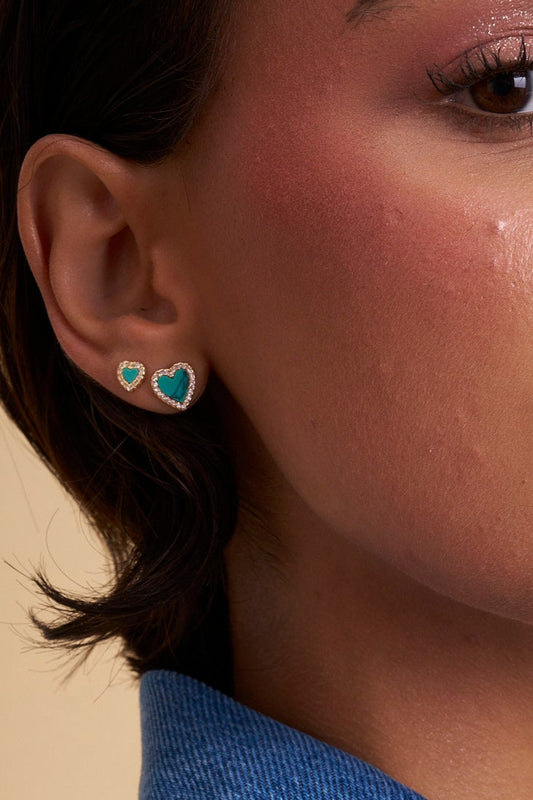 ORECCHINI MINI HEART TURQUOISE