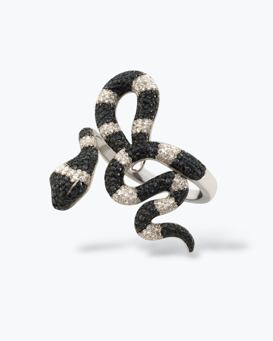 ANELLO DOPPIO SERPENTE PAVÈ