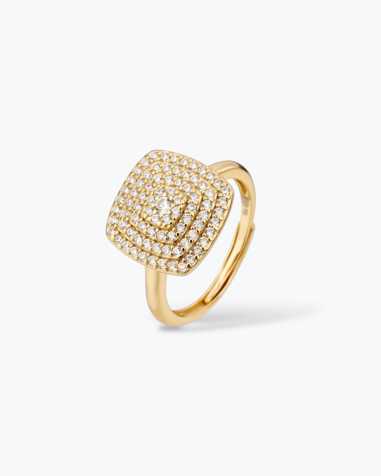 ANELLO SQUADRATO CON PAVÈ