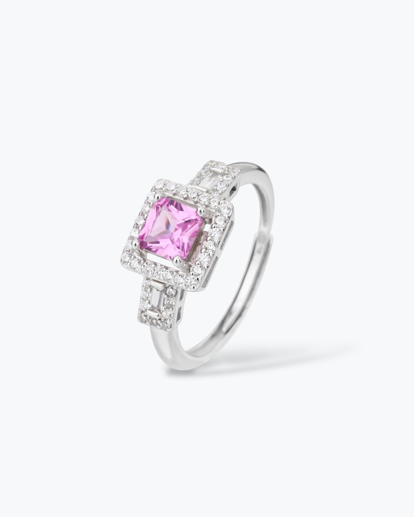 ANELLO IN ARGENTO TAGLIO QUADRATO CON CORINDONE SINTETICO