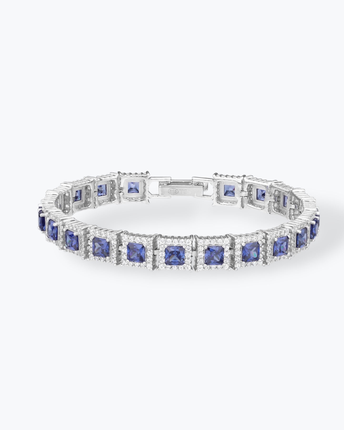 BRACCIALE TAGLIO QUADRATO CON TANZANITE SINTETICA