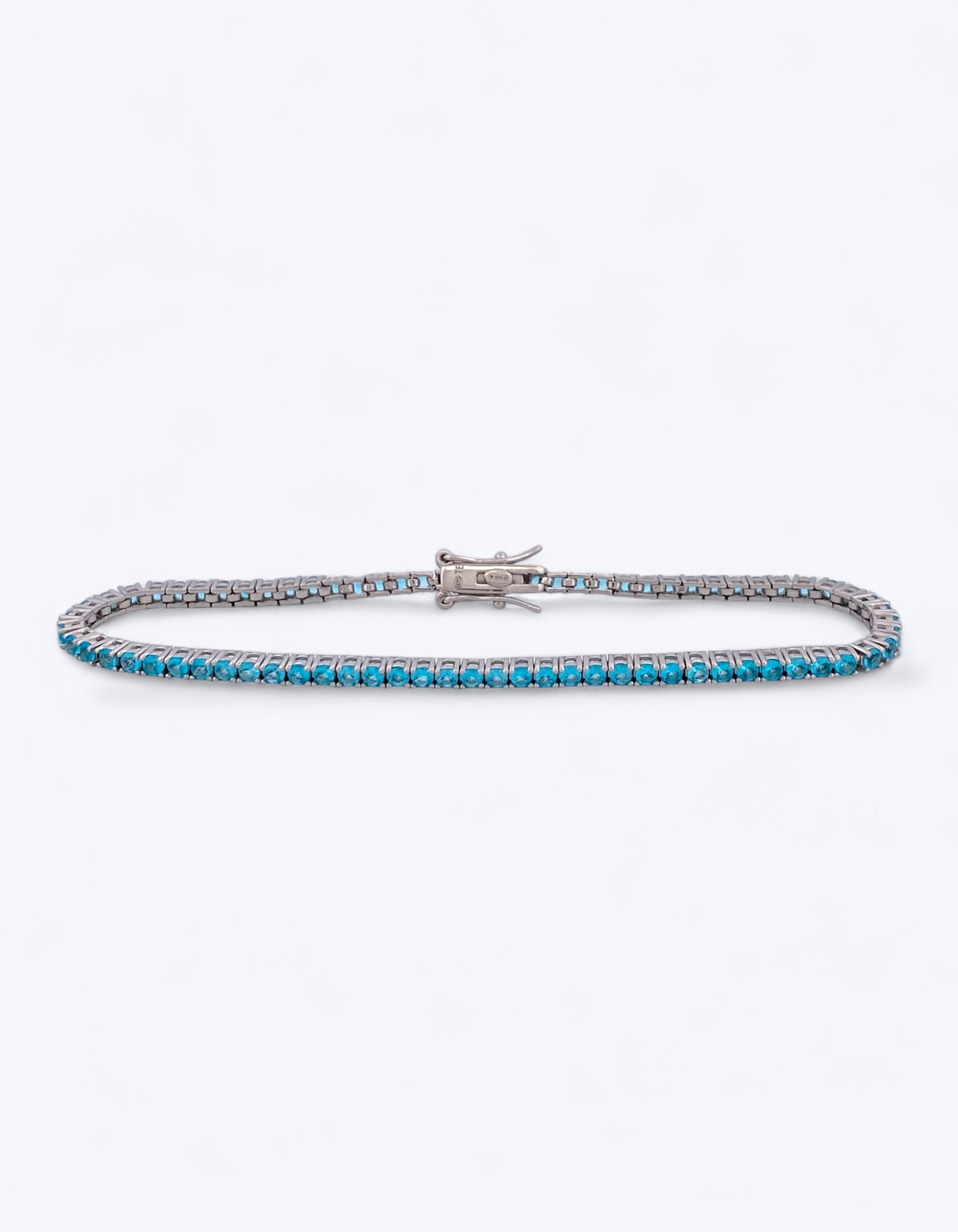 TENNIS IN ARGENTO 925 E ZIRCONI ACQUAMARINA