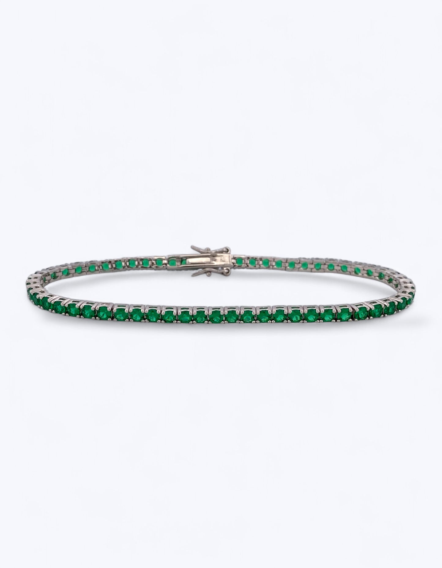 TENNIS IN ARGENTO 925 E ZIRCONI SMERALDO