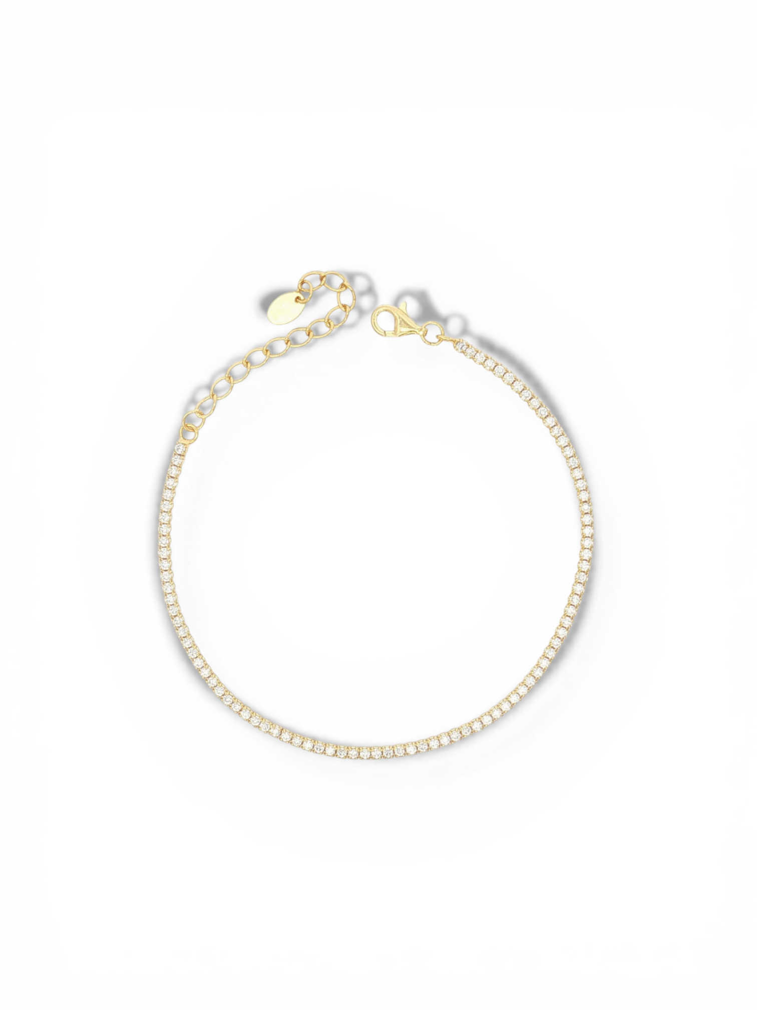 BRACCIALE TENNIS IN ARGENTO PLACCATO ORO 1,5MM