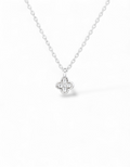COLLANA GIROCOLLO QUADRIFOGLIO PORTAFORTUNA IN ARGENTO 925 E ZIRCONI