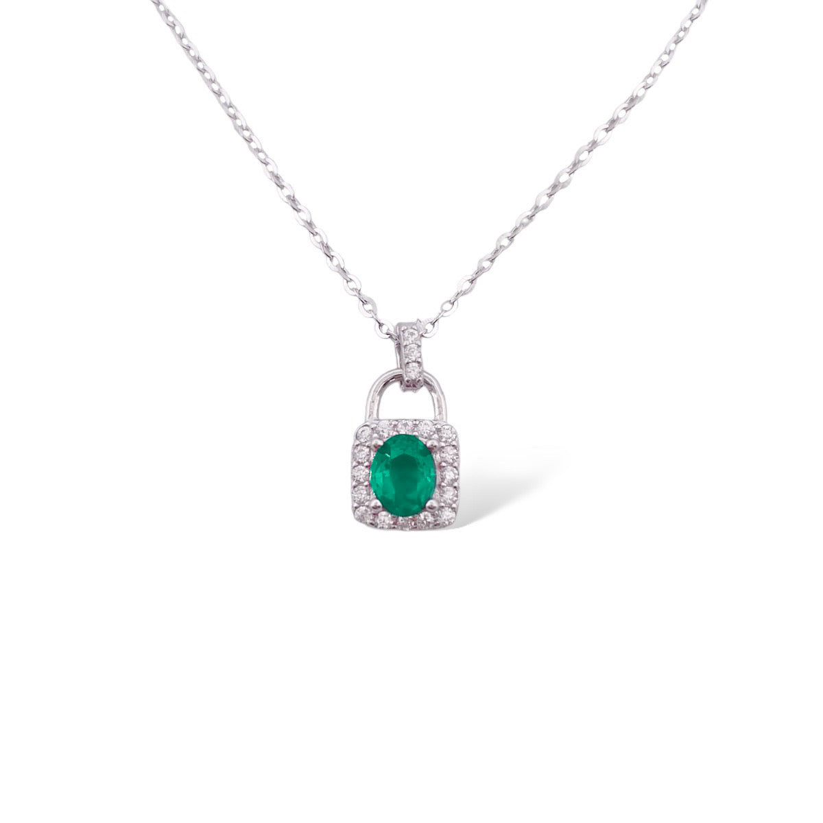 COLLANA CON LUCCHETTO VERDE