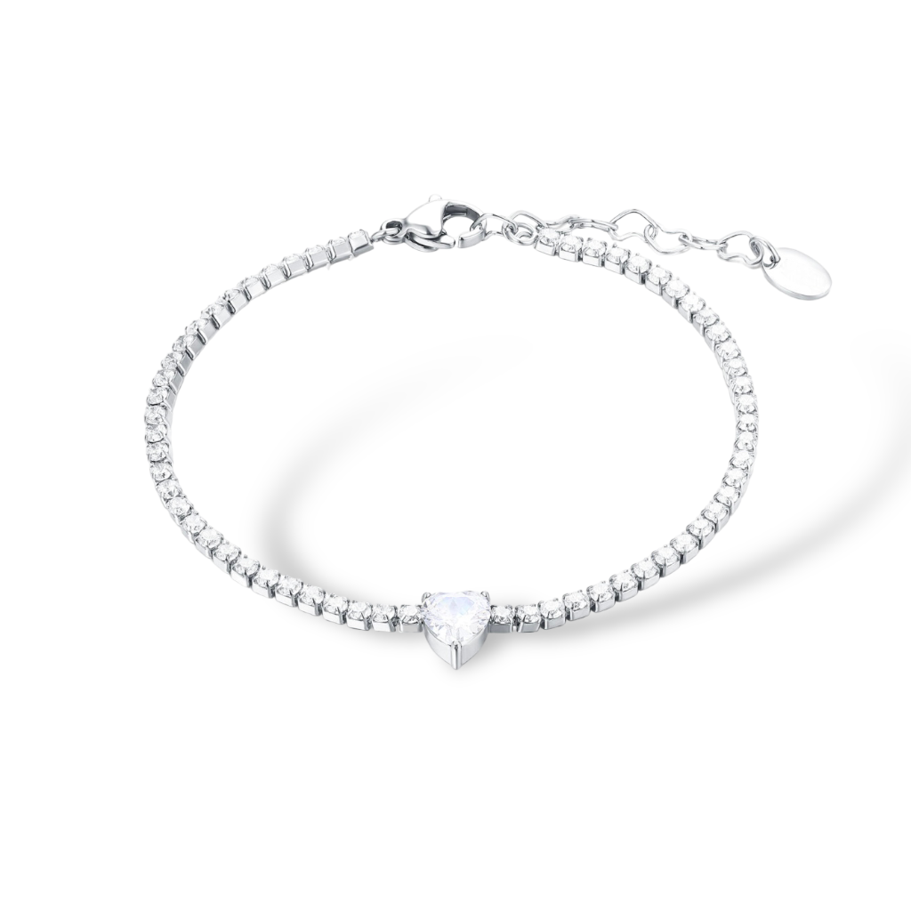 BRACCIALE TENNIS CON CUORE CENTRALE