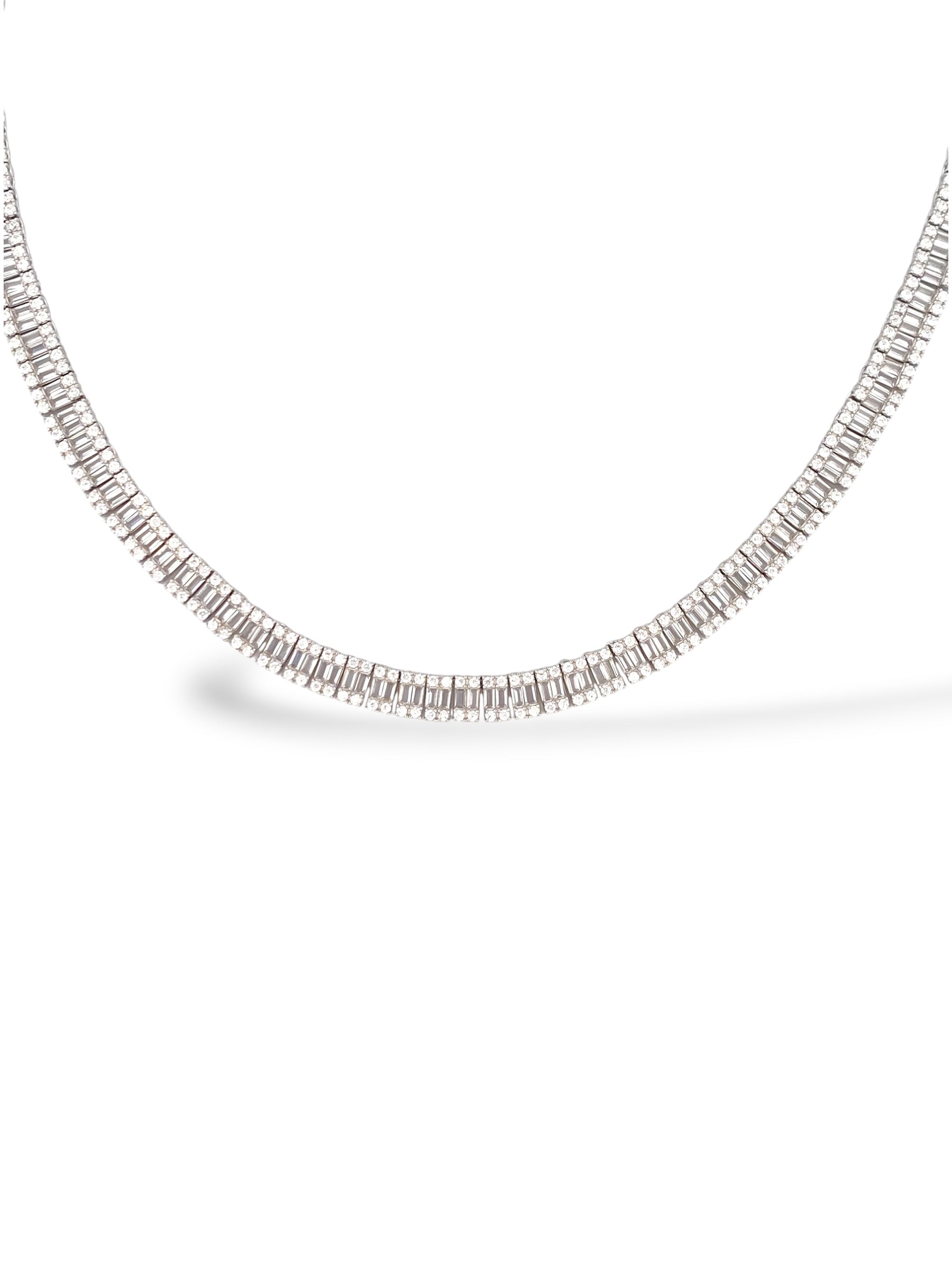 COLLANA TENNIS ZIRCONI A BAGUETTE