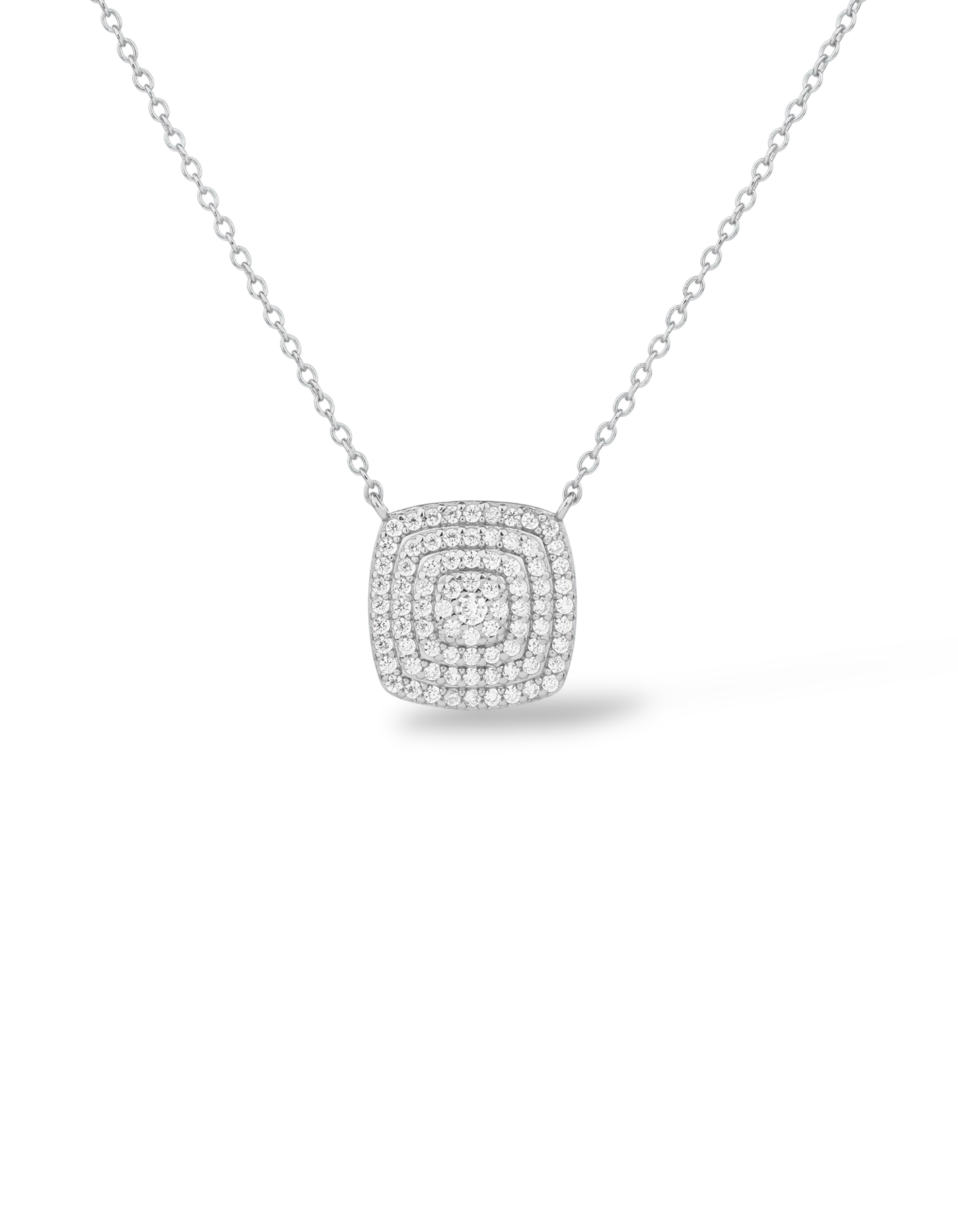COLLANA SQUADRATA CON PAVÈ