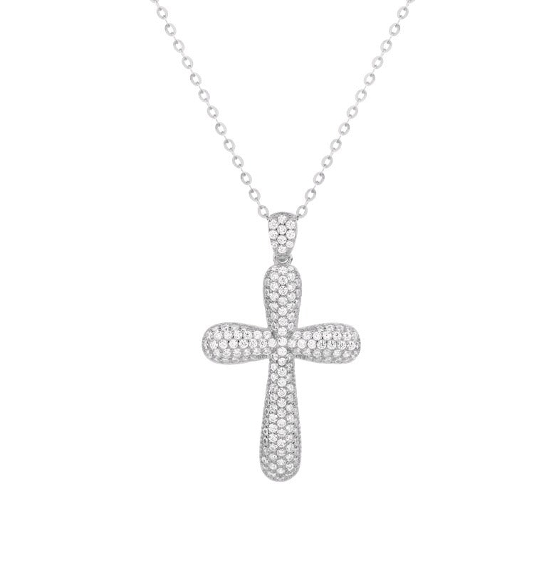 COLLANA PENDENTE CROCE IN PAVE'