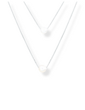 COLLANA DOPPIO FILO IN ARGENTO 925 CON DUE PERLE PASSANTI
