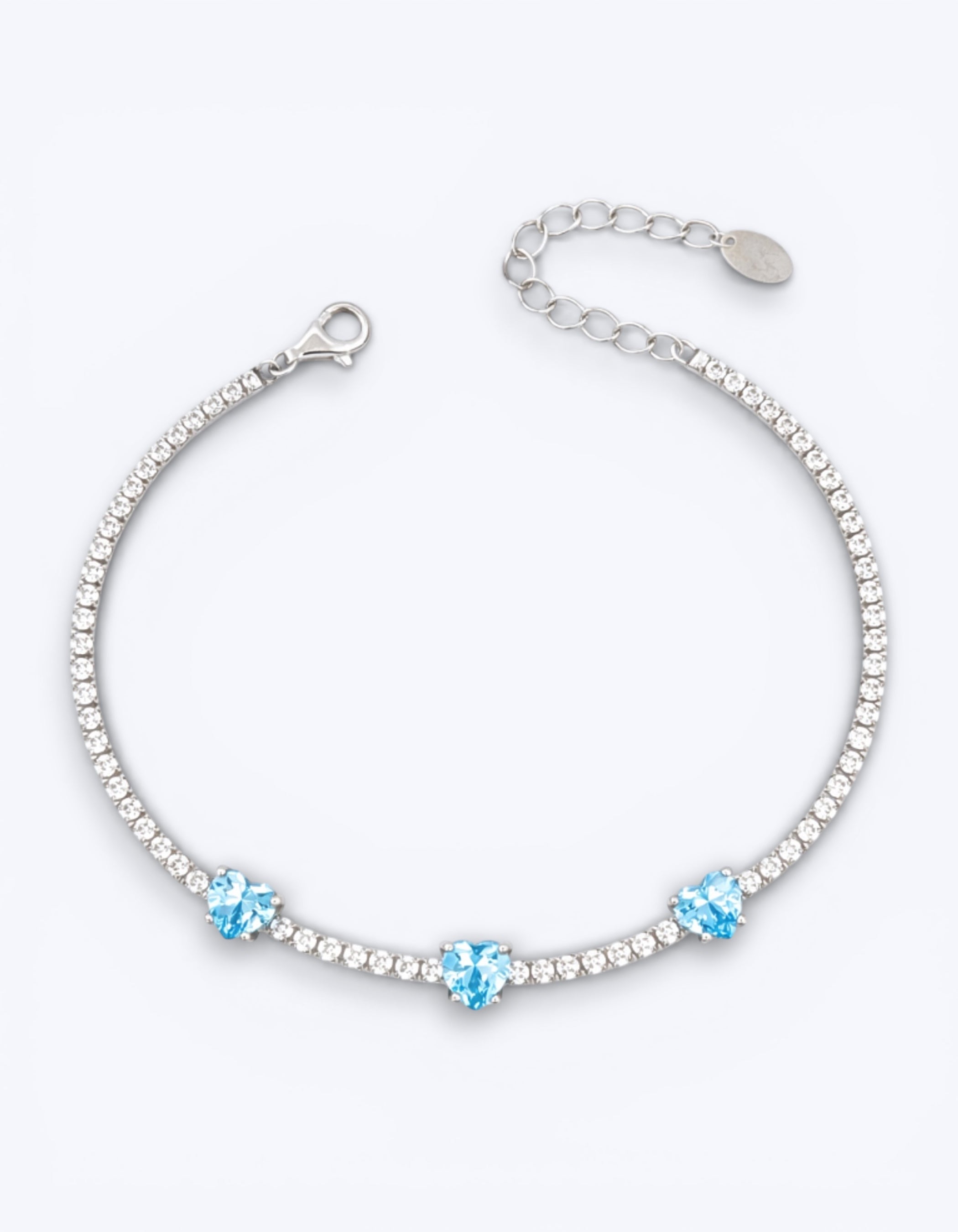 BRACCIALE TENNIS 3 CUORI CON ZIRCONI