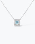COLLANA TAGLIO QUADRATO CON ACQUAMARINA SINTETICA