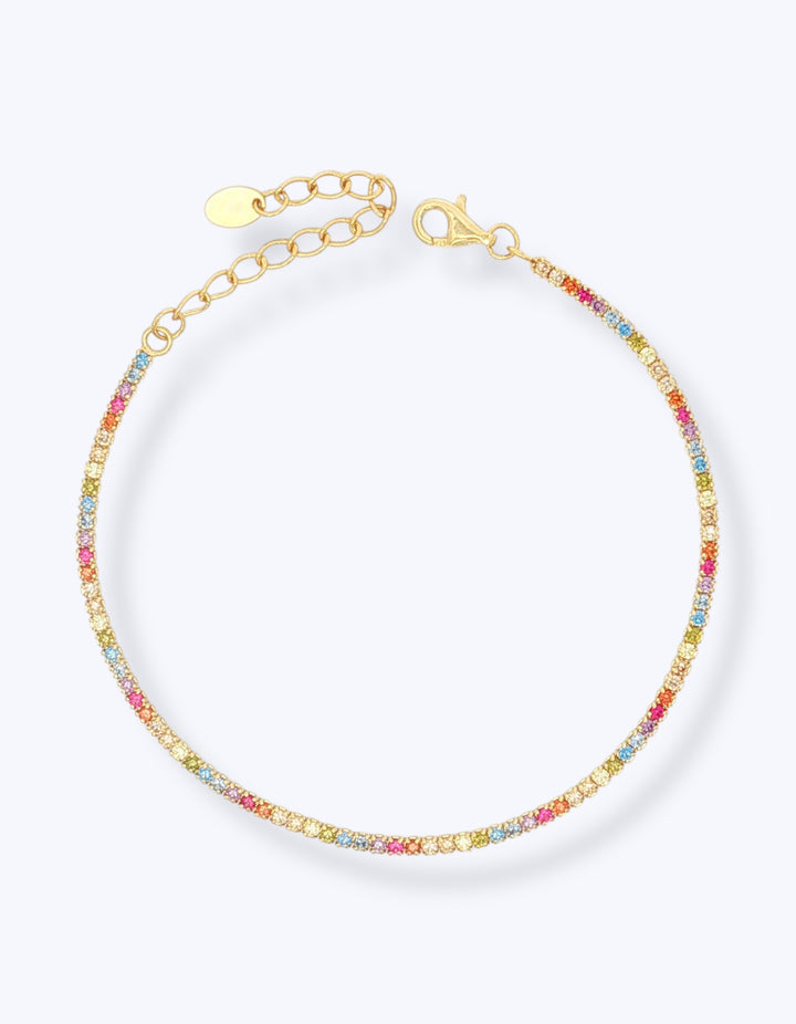 BRACCIALE TENNIS IN ARGENTO PLACCATO ORO 1,5MM