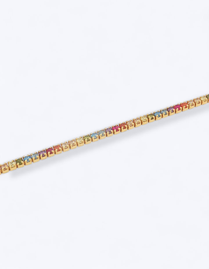 BRACCIALE TENNIS IN ARGENTO PLACCATO ORO 1,5MM