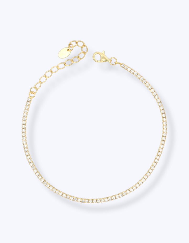 BRACCIALE TENNIS IN ARGENTO PLACCATO ORO 1,5MM