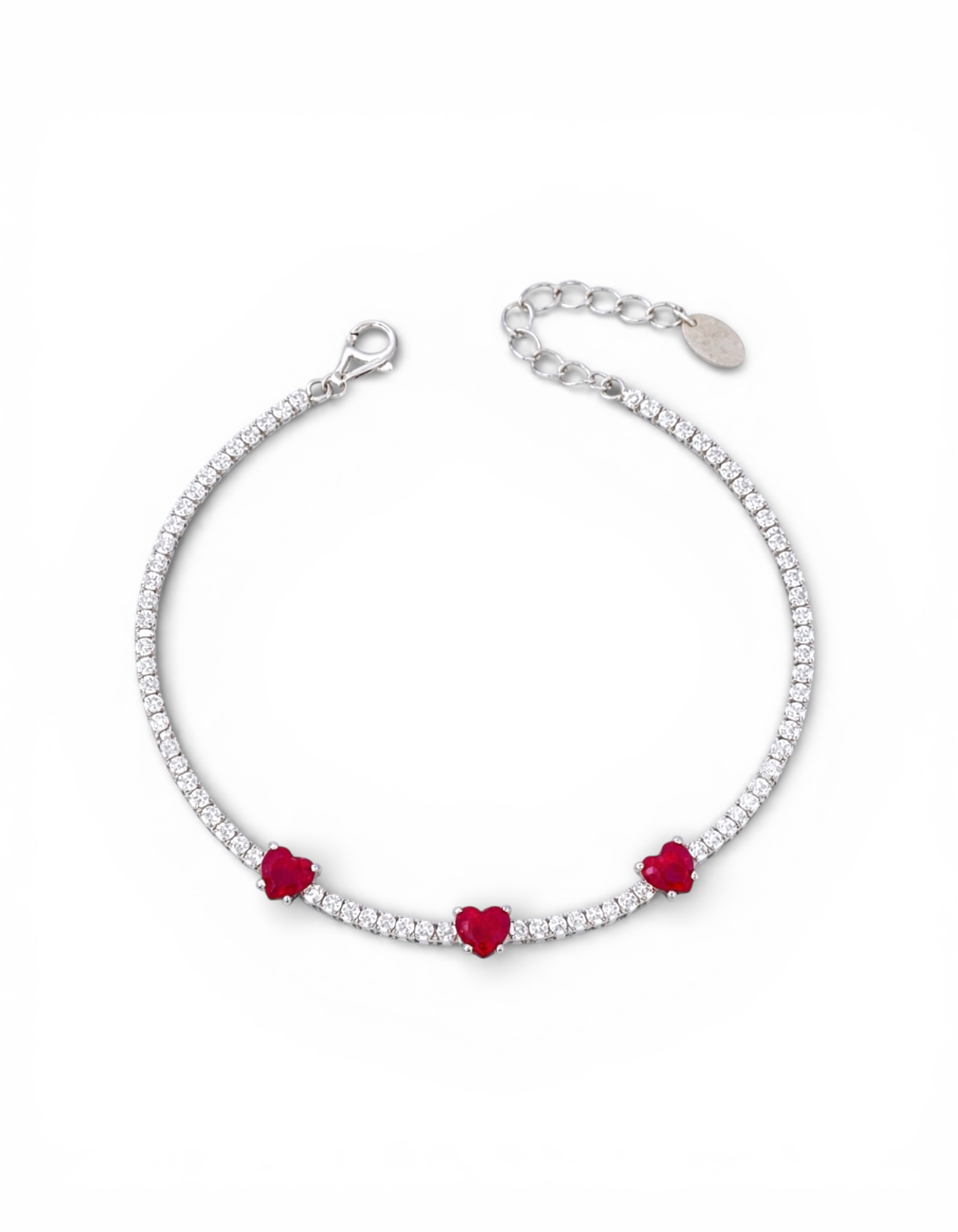 BRACCIALE TENNIS 3 CUORI CON ZIRCONI