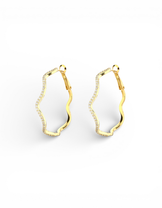 ORECCHINI TONDI ONDULATI ARGENTO 925