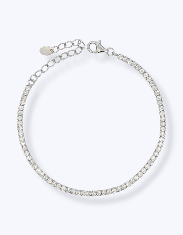 BRACCIALE TENNIS IN ARGENTO CON ZIRCONI 2mm