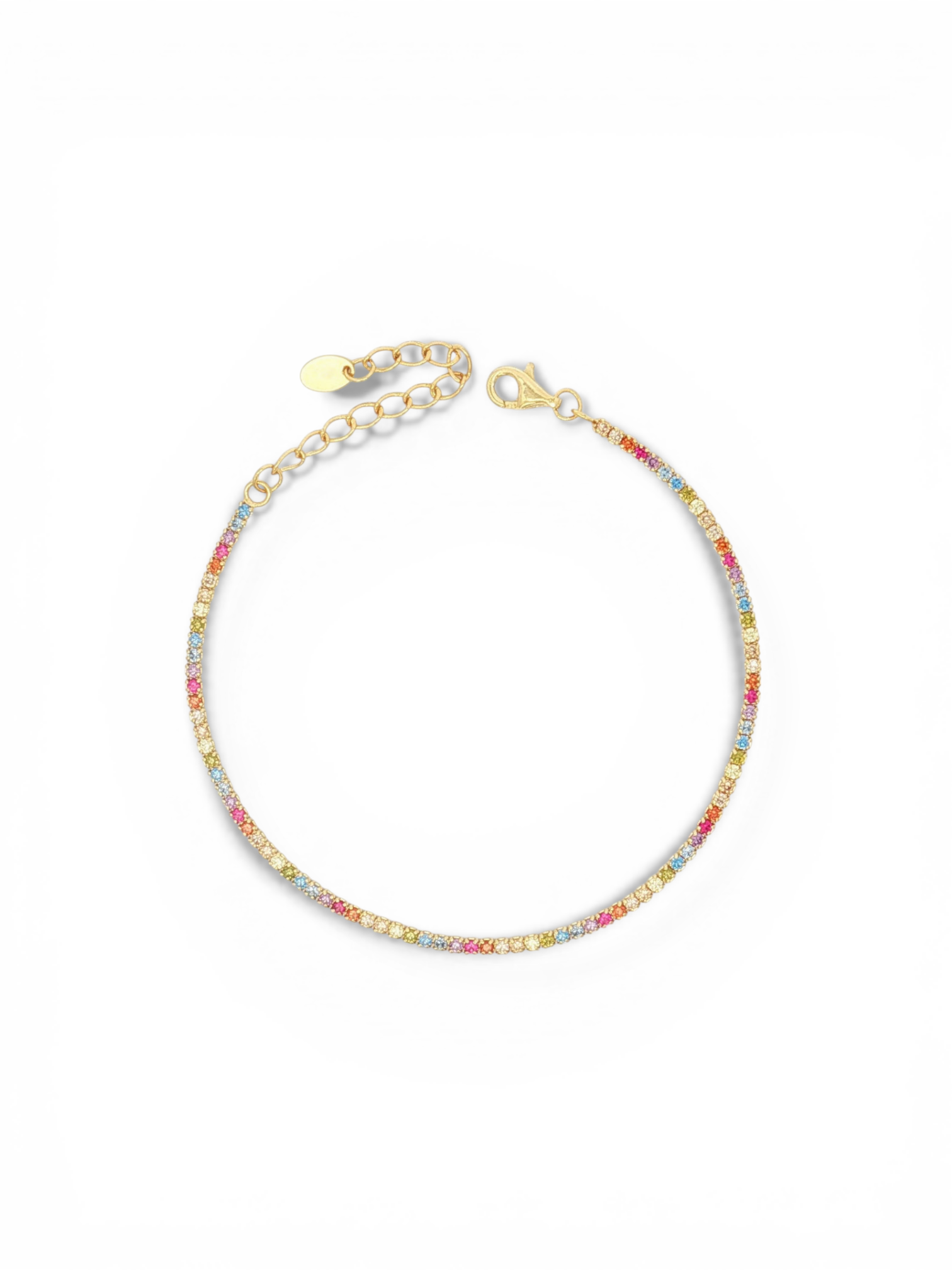 BRACCIALE TENNIS IN ARGENTO PLACCATO ORO 1,5MM