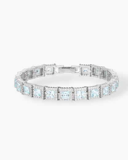 BRACCIALE TAGLIO QUADRATO CON ACQUAMARINA SINTETICA