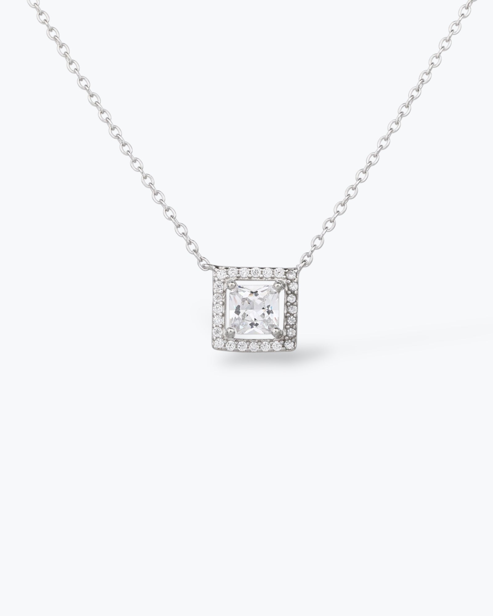COLLANA TAGLIO QUADRATO CON ACQUAMARINA SINTETICA