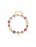 BRACCIALE CON PIETRE MULTICOLOR PLACCATO ORO