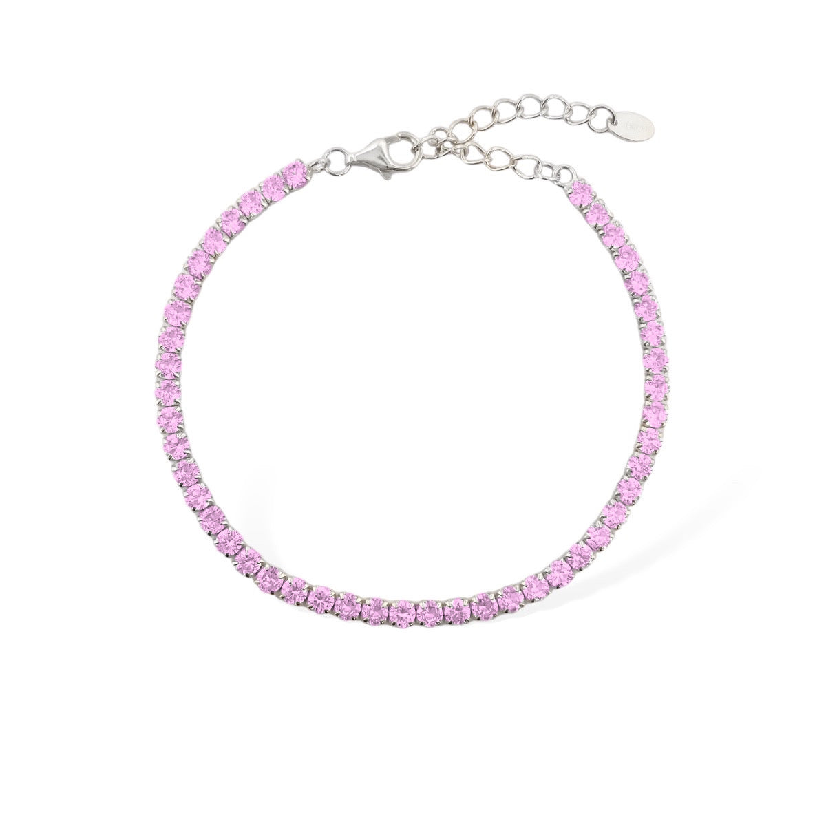 BRACCIALE TENNIS ROSA CON ESTENSIONE