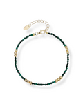 BRACCIALE CON SFERE DI MALACHITE E SFERE DORATE