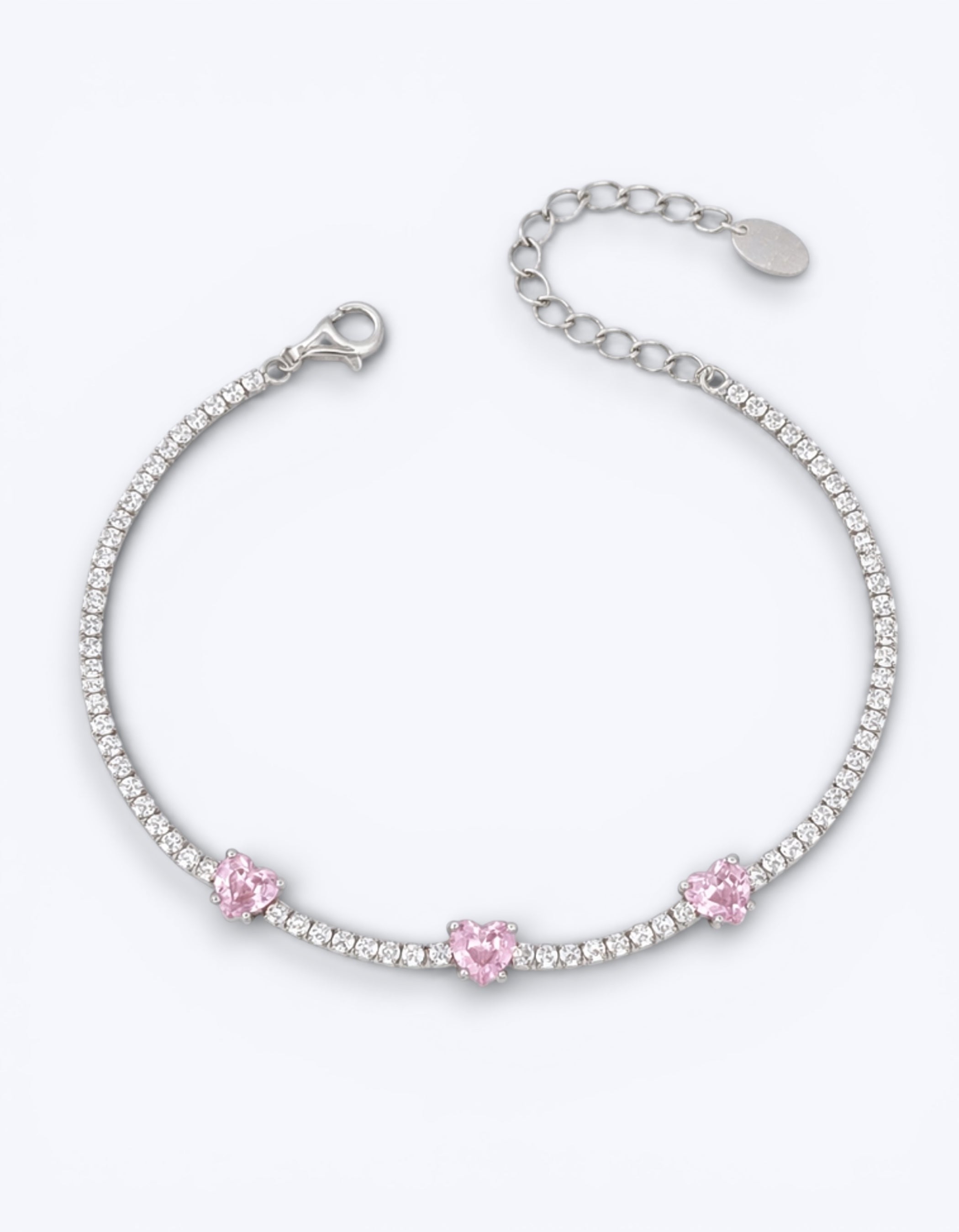 BRACCIALE TENNIS 3 CUORI CON ZIRCONI
