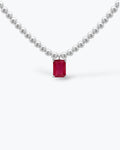 COLLANA DI PERLE CON PENDENTE COLOR RUBINO