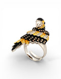 anello-pappagallo-scultura-3d-argento-pavè-zirconi-champagne-marroni-bianchi