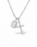 COLLANA CON CROCE E ZIRCONE RETTANGOLARE