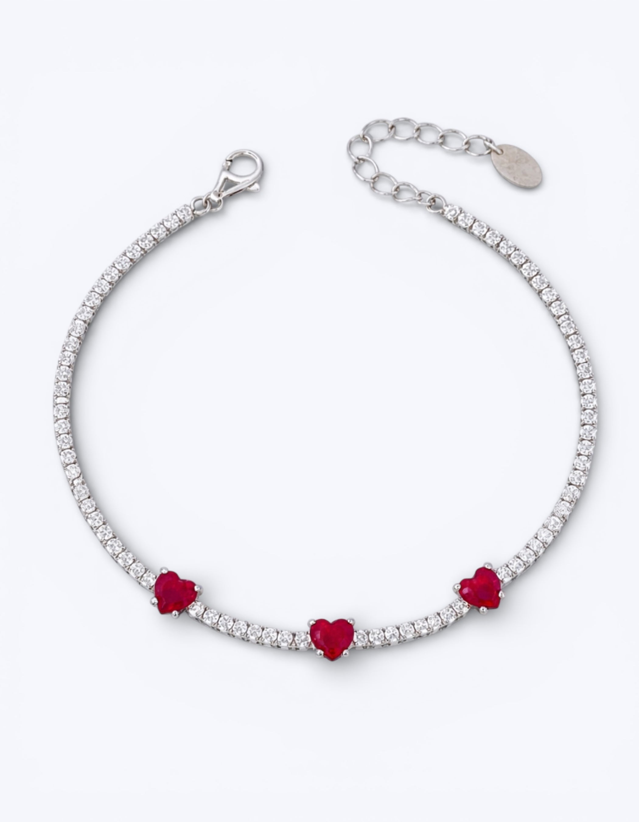 BRACCIALE TENNIS 3 CUORI CON ZIRCONI