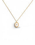 Collana con cabochon in madreperla argento 925 placcato oro
