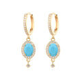 orecchini con pendente ovale color turchese in argento 925