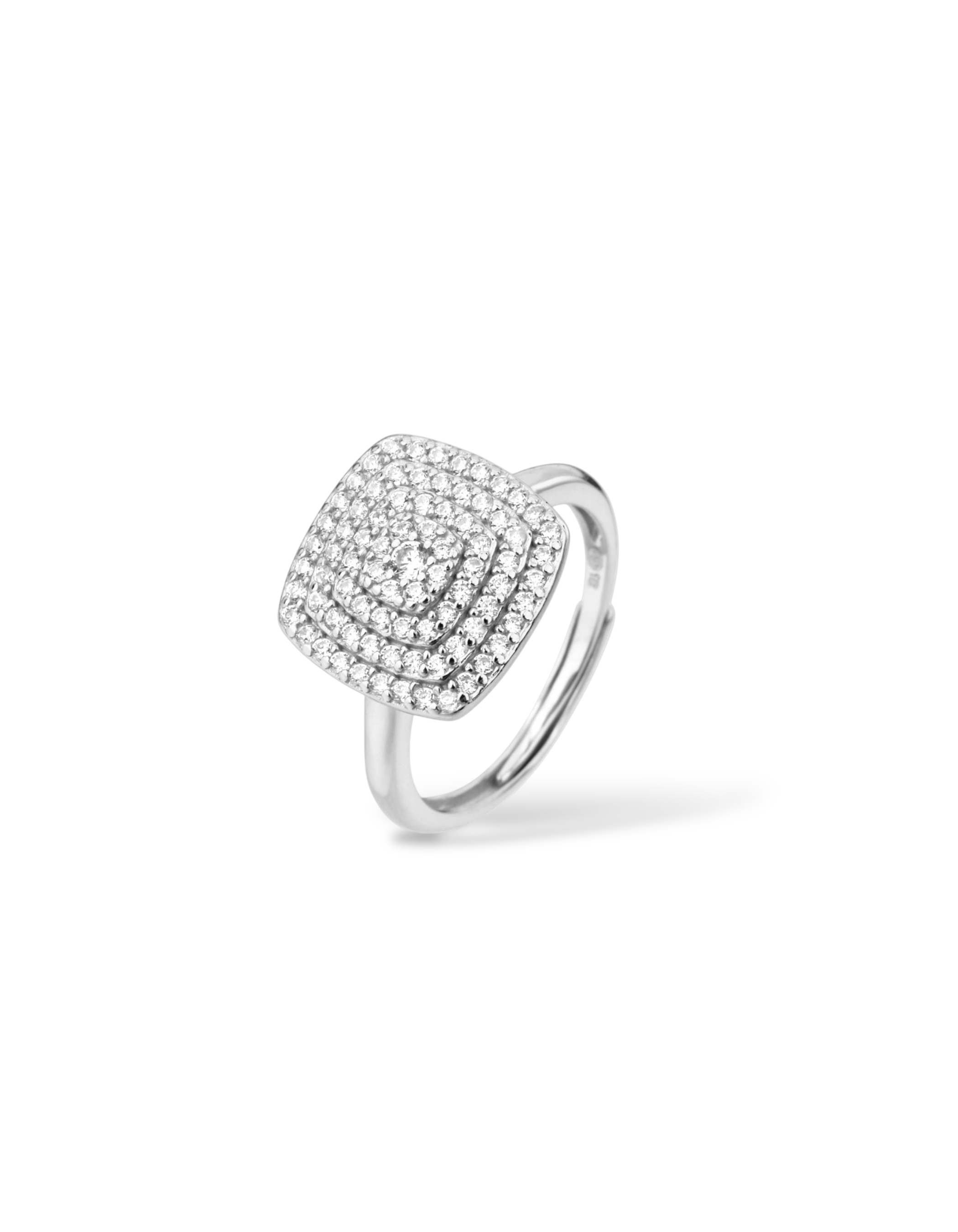 ANELLO SQUADRATO CON PAVÈ