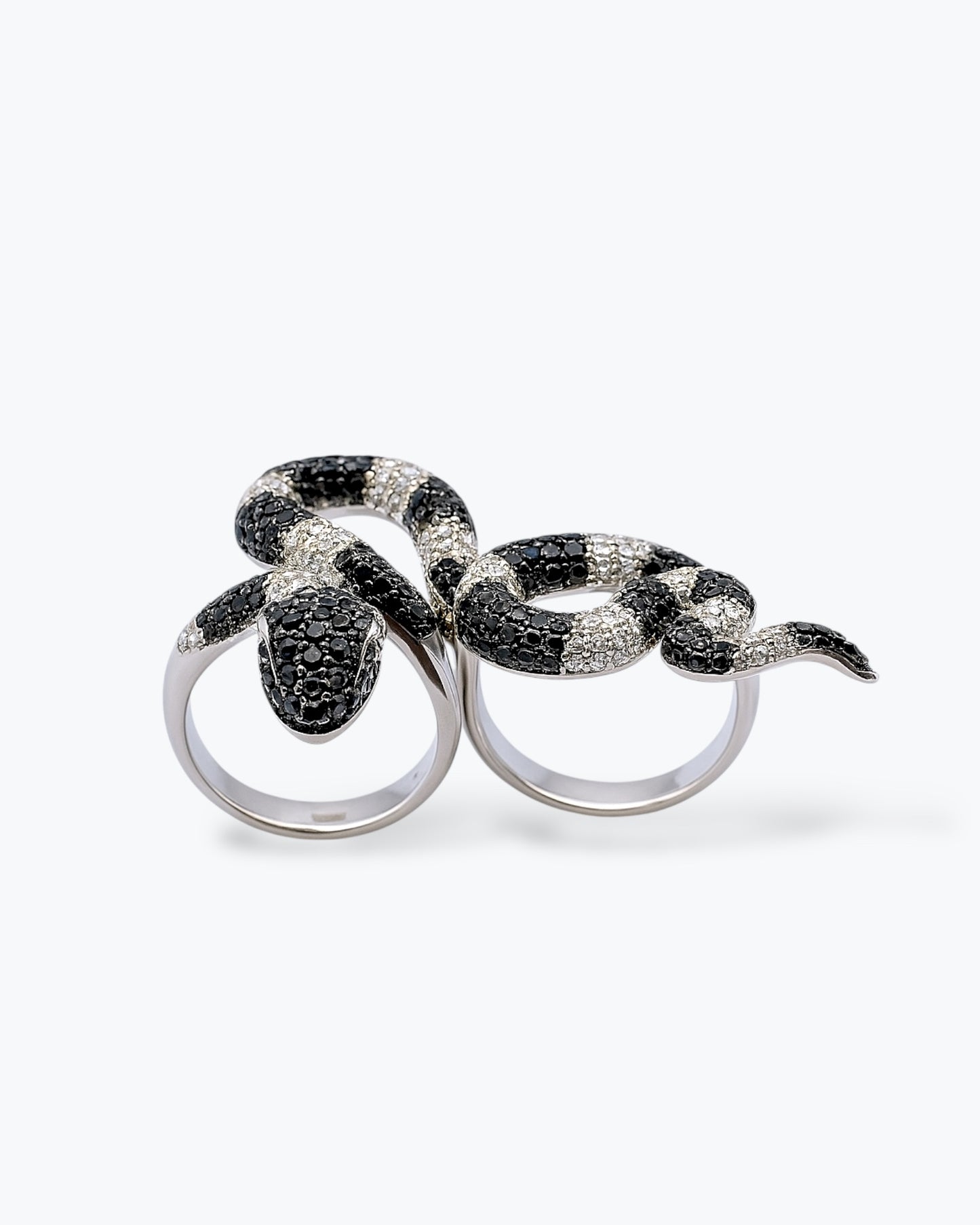 ANELLO DOPPIO SERPENTE PAVÈ
