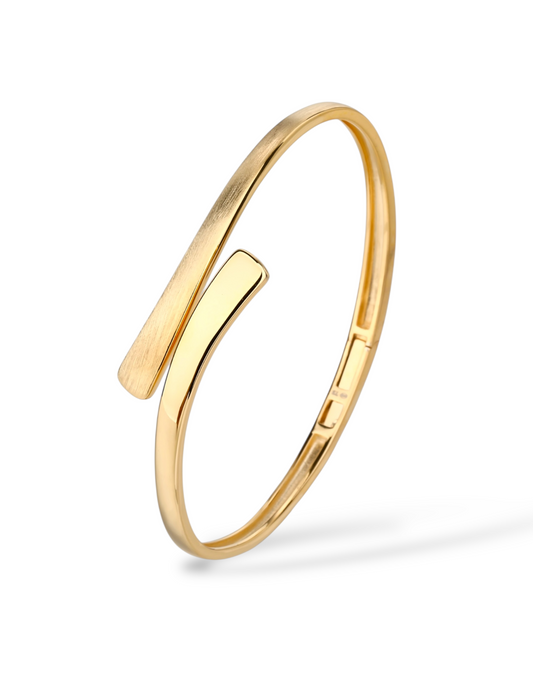BRACCIALE BANGLE ORO A FASCIA SOVRAPPOSTA