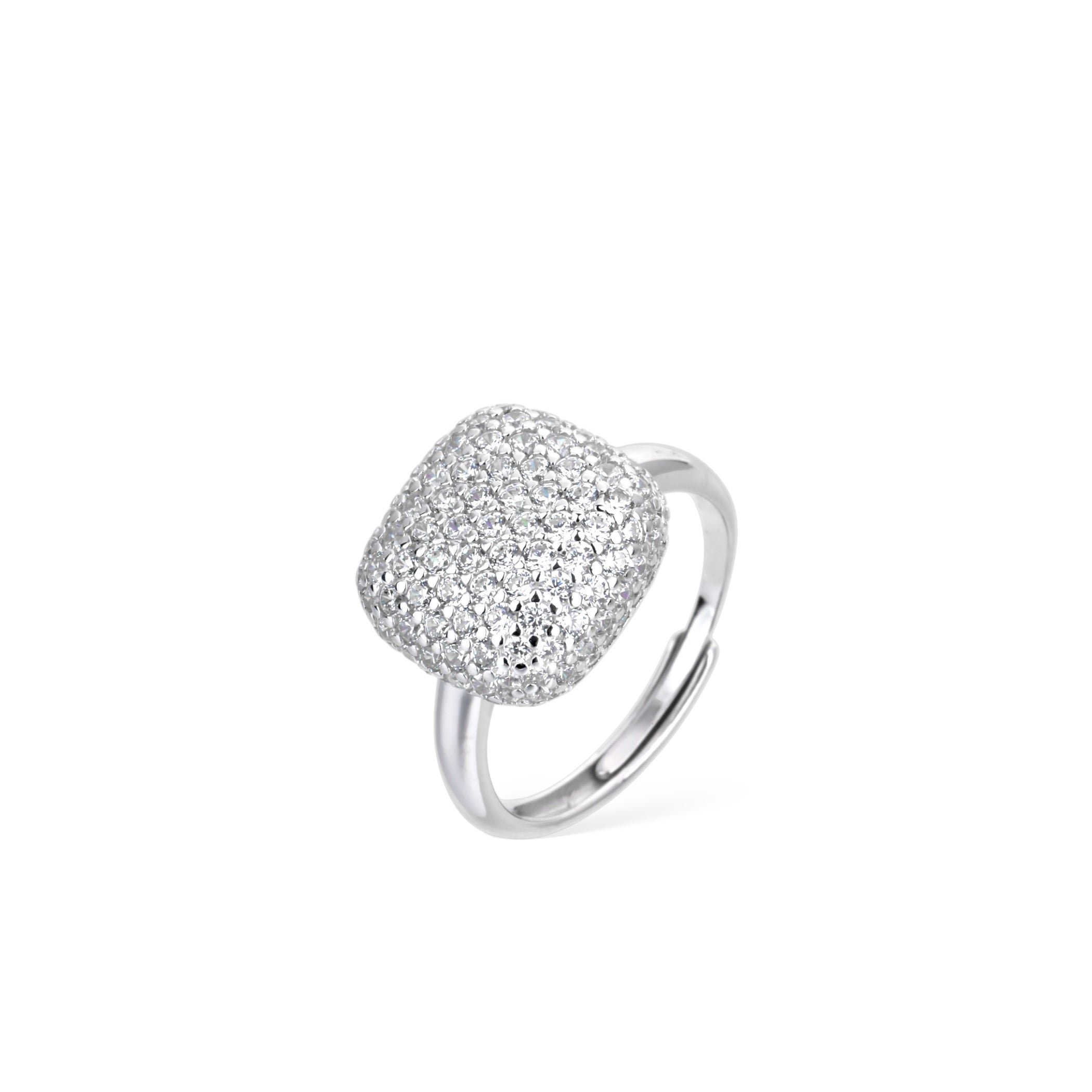 ANELLO QUADRATO PAVÉ