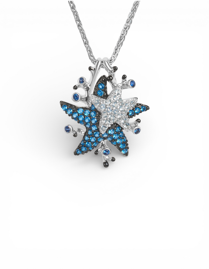 COLLANA DOPPIA STELLA MARINA IN ARGENTO 925