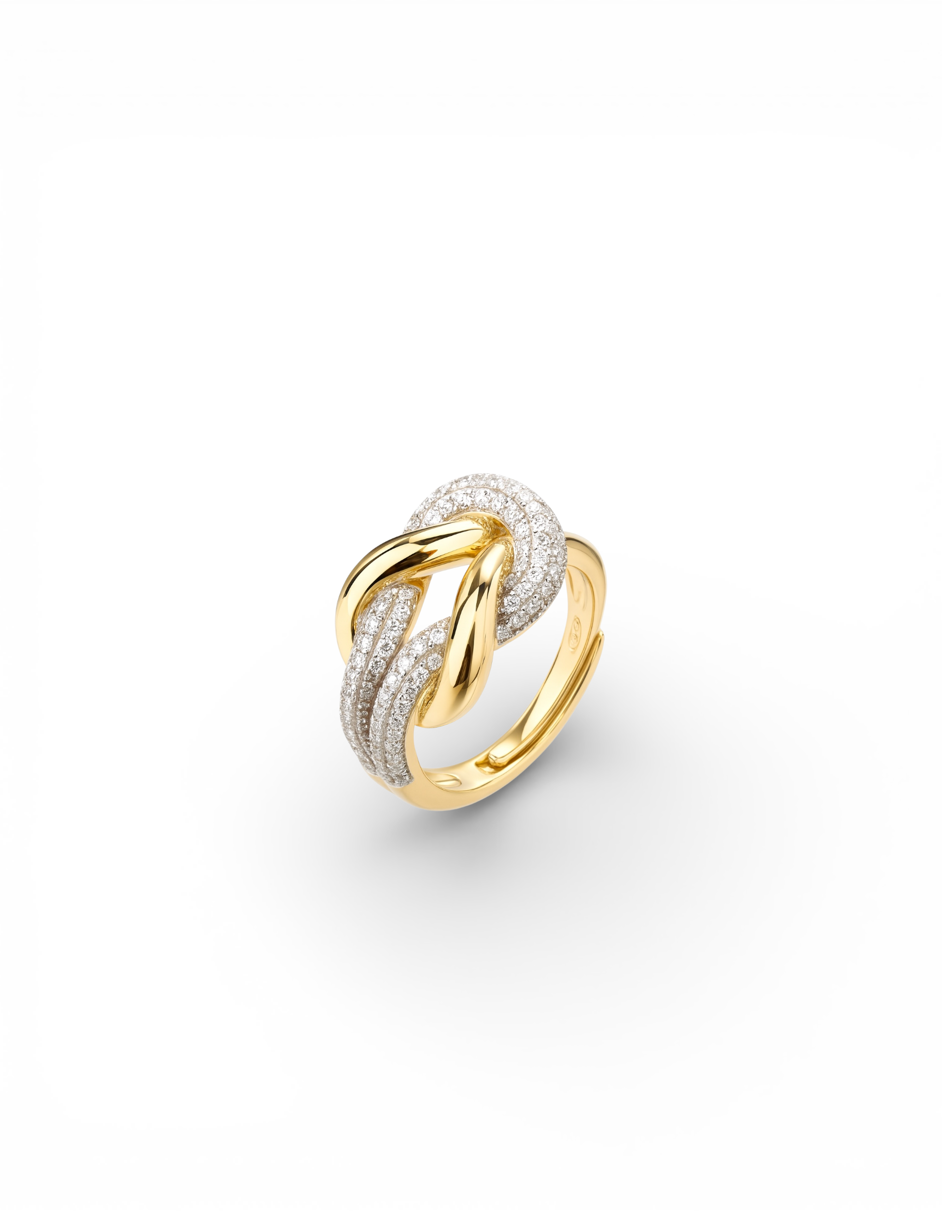 ANELLO ORO NODO CON PAVE' DI ZIRCONI