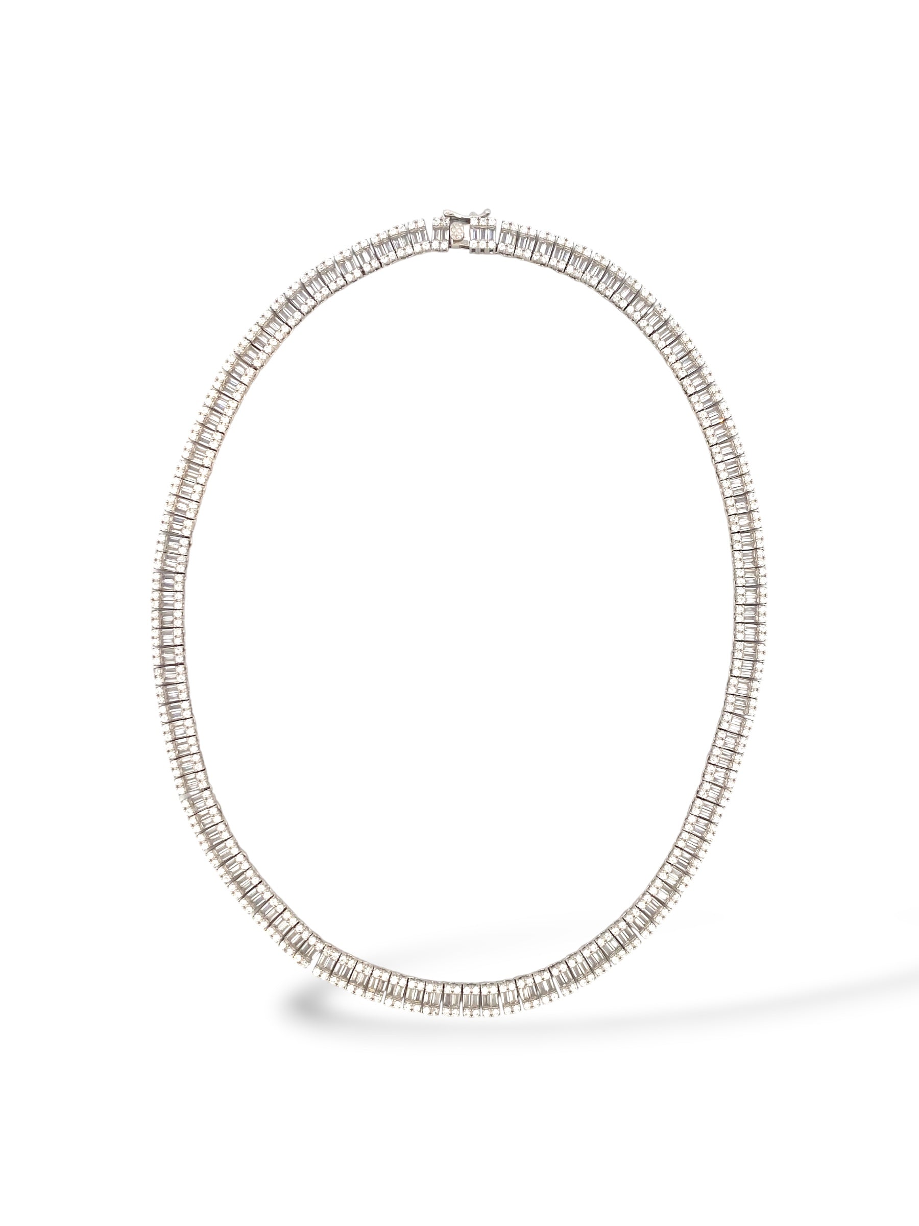 COLLANA TENNIS ZIRCONI A BAGUETTE