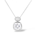 COLLANA CON PENDENTE ZIRCONE CUSHION E PAVÈ