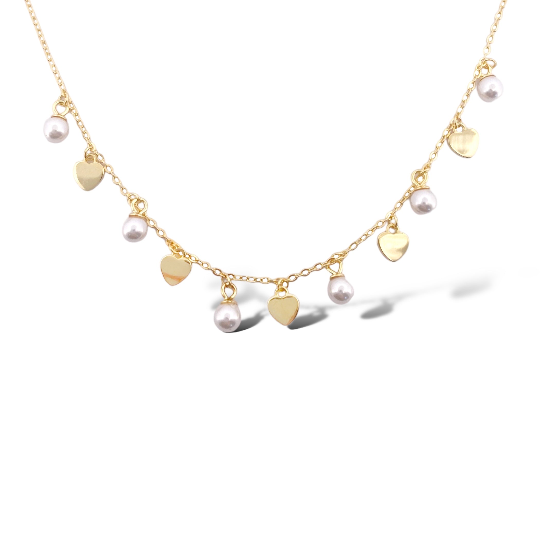 COLLANA CON PERLE E CUORI