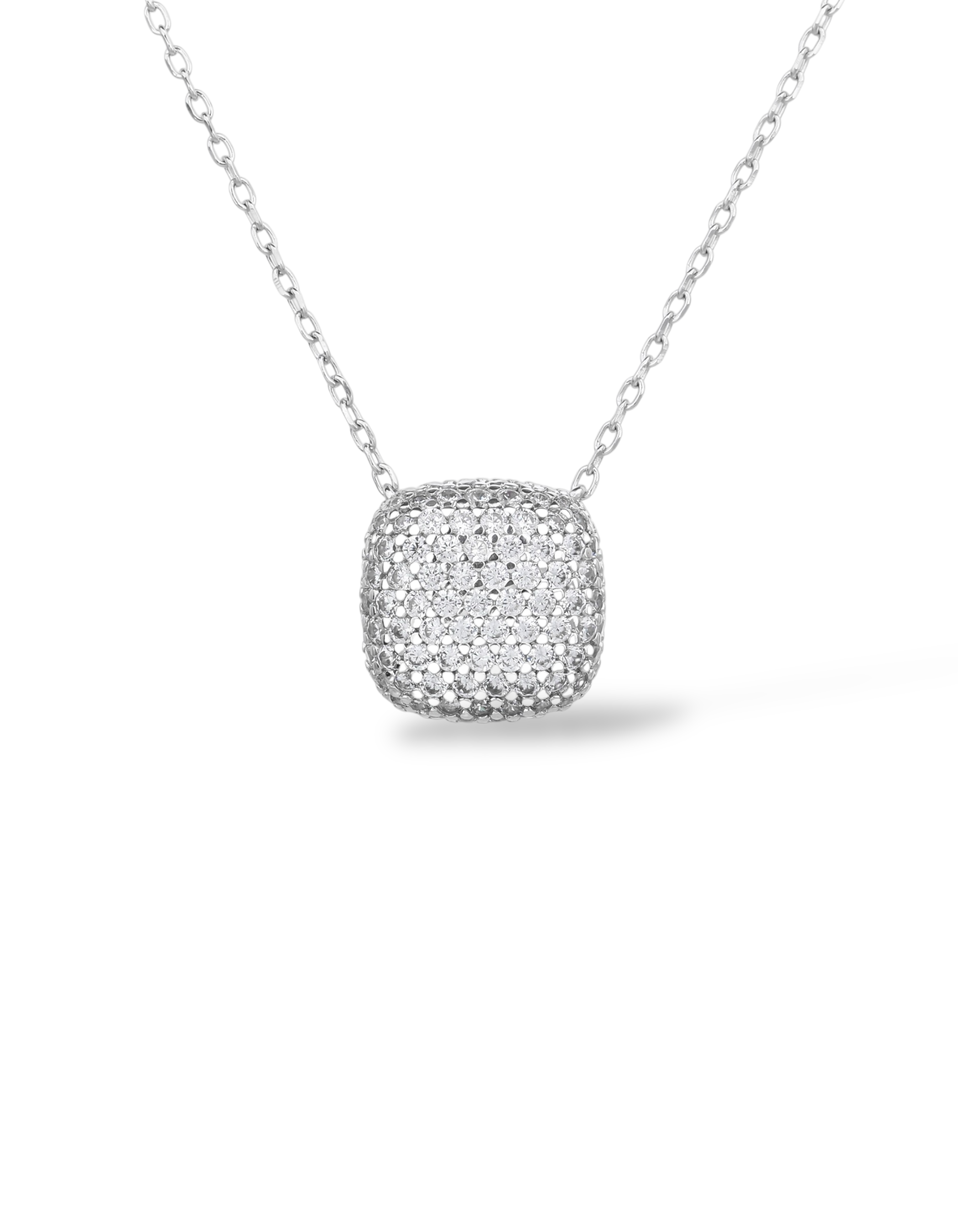 COLLANA CON PENDENTE CUSHION E PAVÈ
