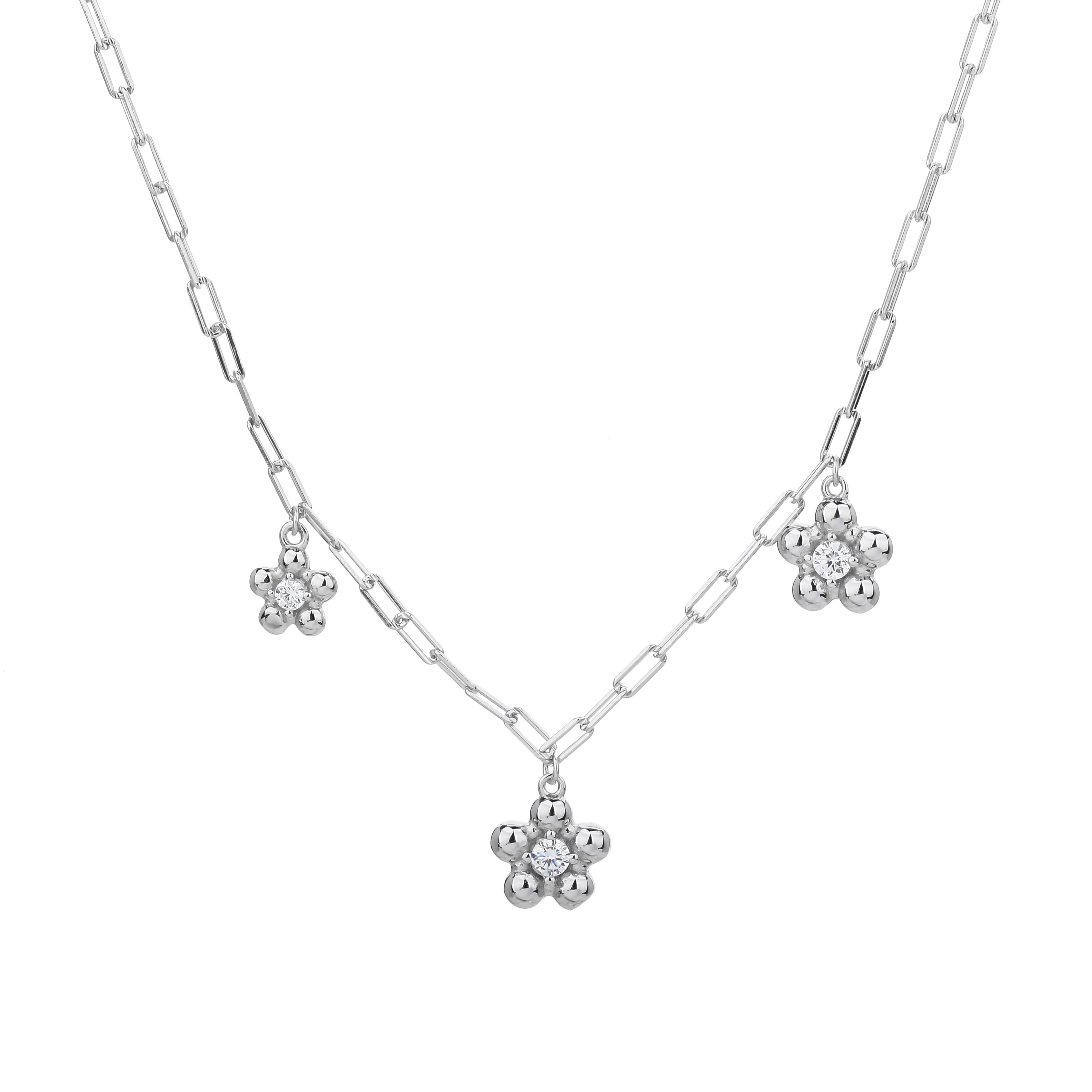 COLLANA CATENA CON FIORI