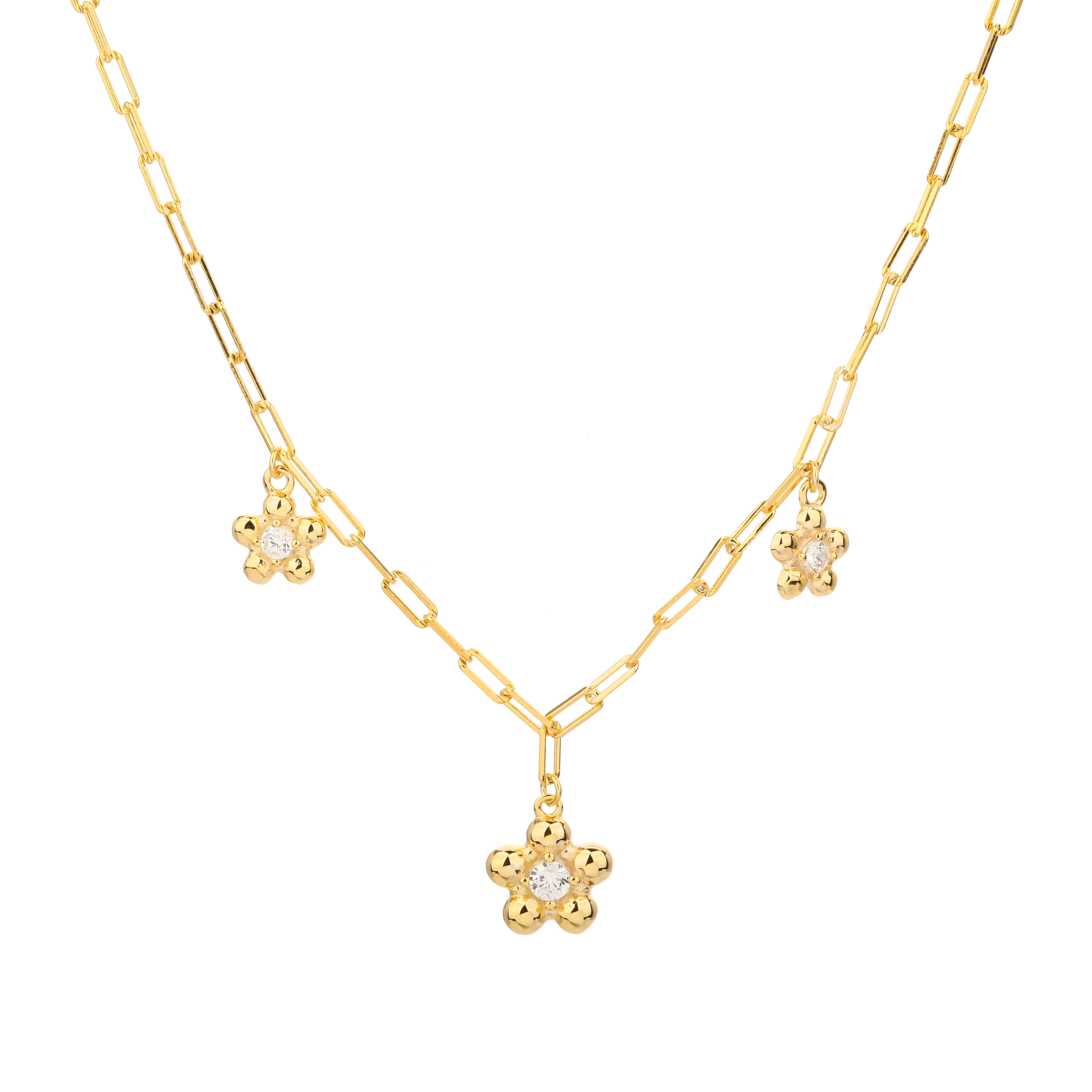 COLLANA CATENA CON FIORI